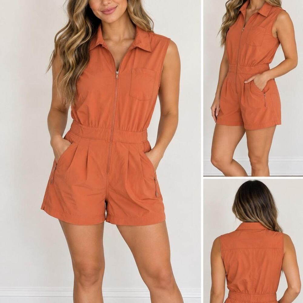 Athleta orange jumpsuit size 6